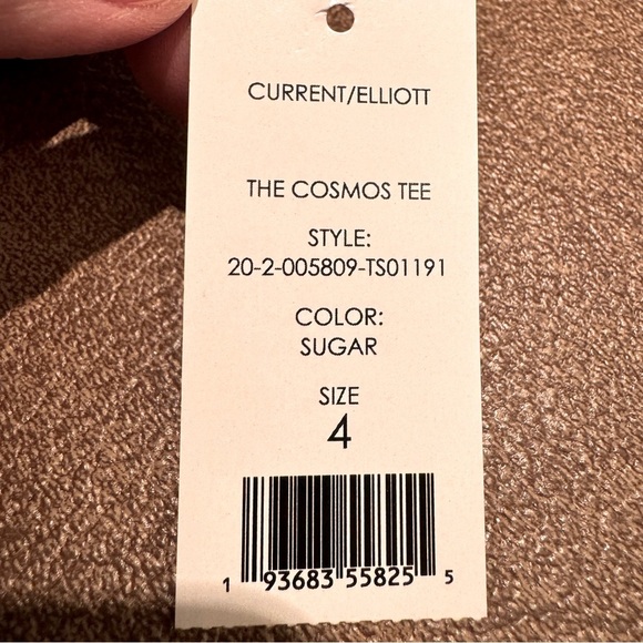 CURRENT/ELLIOTT “The Cosmos Tee” 100% Linen Flutter Sleeve Knit Top W/Tag 4/XL - Picture 4 of 14